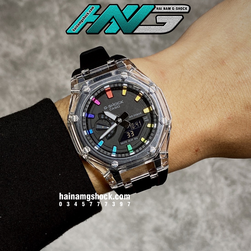 Đồng hồ nam G-SHOCK GA-2100-1A Custom Rainbow Color | GA 2100 Custom Gen 3 | GA 2100 Rainbow | Full phụ kiện
