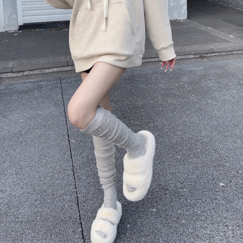 Vớ Cotton Cao Qua Gối Giữ Ấm Thời Trang Phong Cách Cho Nữ