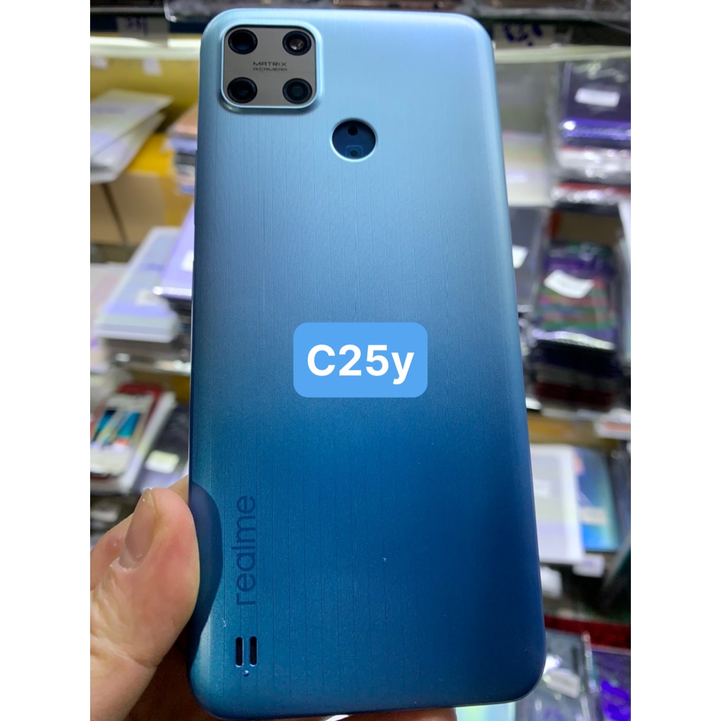 Bộ vỏ zin Realme C25y - gồm lưng vỏ , xương, phím ,kính camera