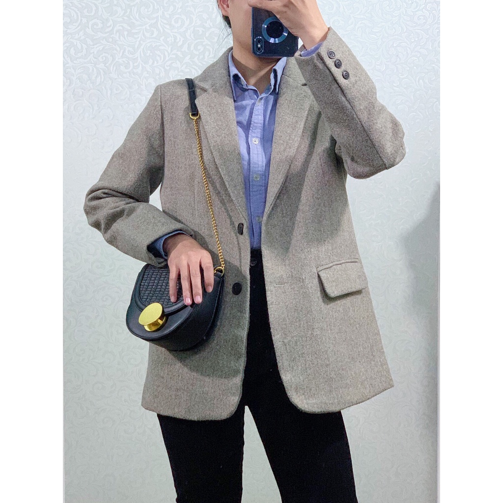 Áo khoác blazer vest dạ secondhand form suông