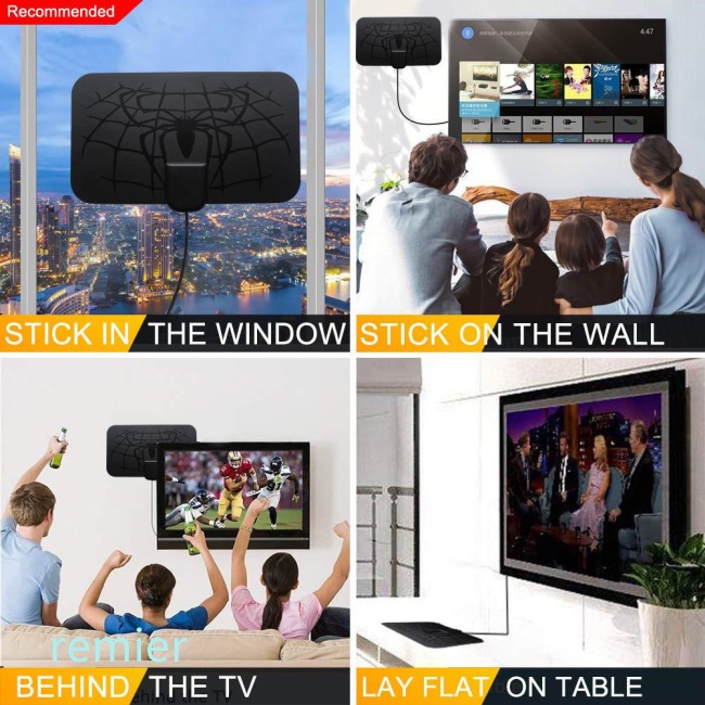 Ăng Ten Hdtv Kỹ Thuật Số Khuếch Đại Tín Hiệu Có Thể Tháo Rời Hd Kênh Nhện