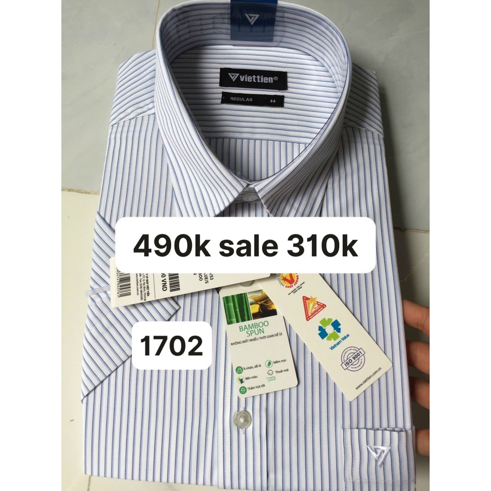 Việt tiến áo sơ mi ngắn tay giá mác 490k sale 310k