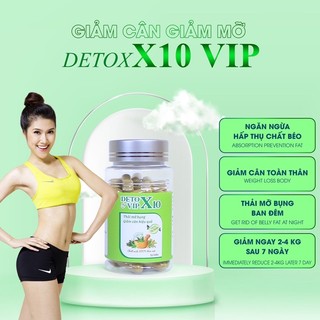 Detox x10 giảm mỡ bụng 1 hộp 55v giảm mỡ bụng hiệu quả