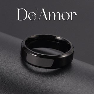 [MIỄN PHÍ KHẮC TÊN] Nhẫn Basic Unisex chất liệu Titan cao cấp không gỉ - Nhẫn Basic De'Amor bản LỚN - N008