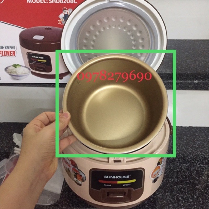 Chính hãng Lòng nồi cơm điện Sunhouse SHD8208G và SHD8208C