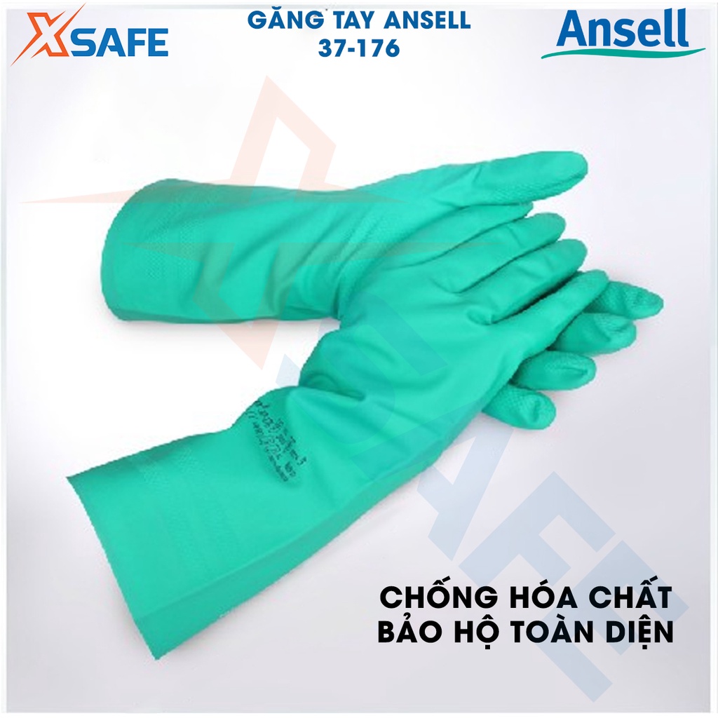 Găng tay chống hóa chất Ansell 37-176 cấu tạo nitrile - chống hóa chất