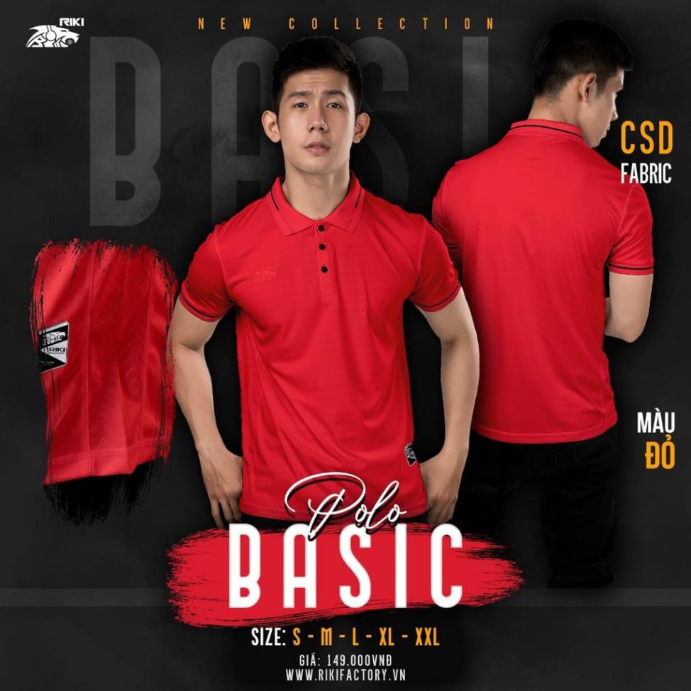 Áo Polo Thể Thao Áo Di Chuyển Đá Banh Riki Basic - Vải Thể Thao Poly Cá Sấu, Thoáng Khí, Thấm Hút Mồ Hôi