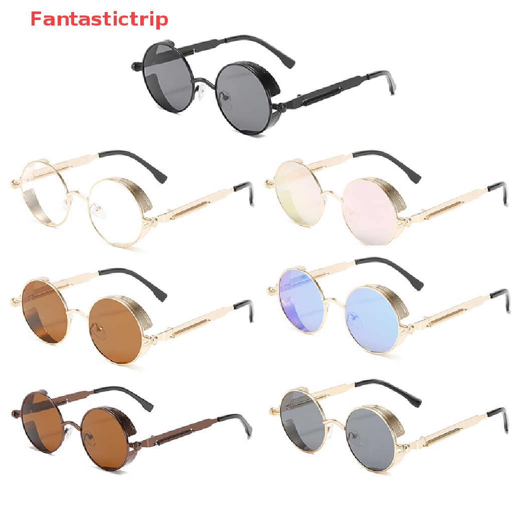 Kính Mát Gọng Kim Loại Tròn Phong Cách Gothic Cổ Điển Chất Lượng Cao Mới