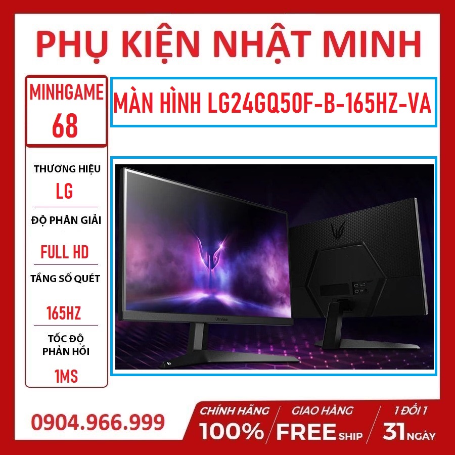 Màn hình máy tính Gaming LG UltraGear 24GQ50F-B Full HD - 165Hz - 1ms NEW chính hãng bảo hành 2 năm | BigBuy360 - bigbuy360.vn