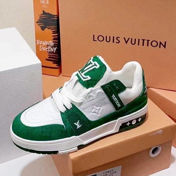 Giày LV Louis Vuitton Trainer Black White,Xanh Green, Xanh NaVy Giày Sneaker LV Nam Nữ Hàng Cao Cấp