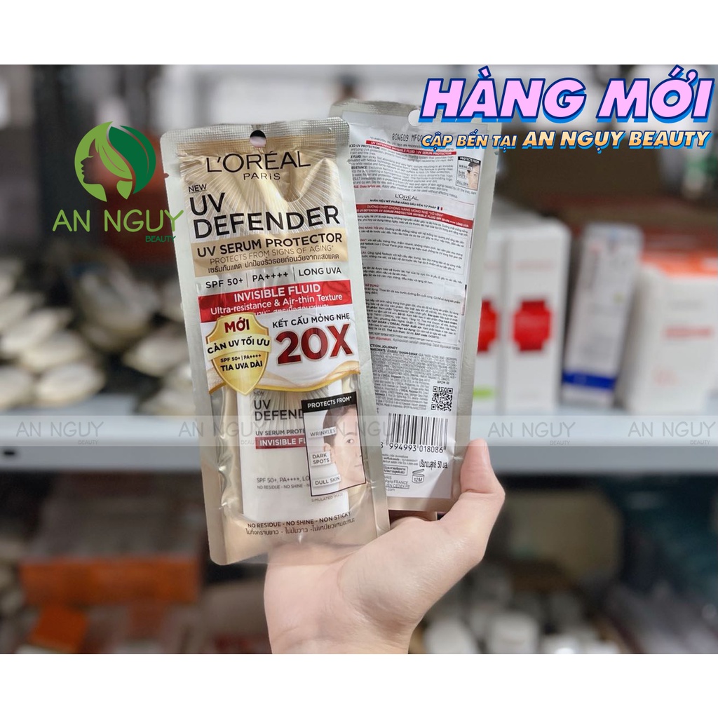 Kem Chống Nắng L'Oreal Paris X20 UV Defender Serum Invisible Fluid SPF+ 50++++ Thoáng Da Mỏng Nhẹ 50ml