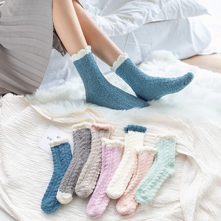 Tất cổ cao, tất lông cừu lông mềm mịn phong cách hàn quốc