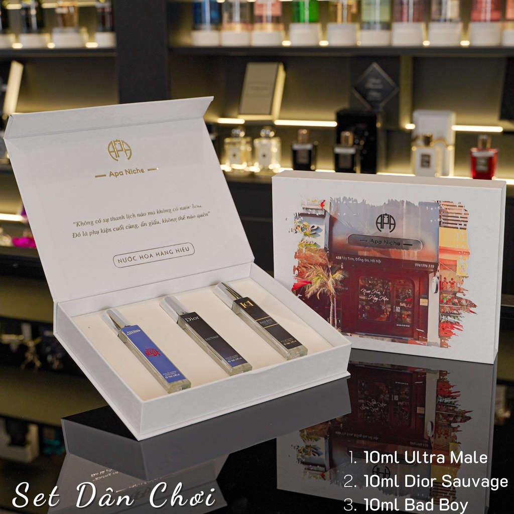 Set nước hoa nam 3 chai 10ml theo từng phong cách Apa Store