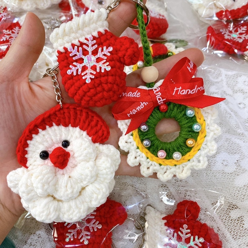 Quà tặng giáng sinh handmade-Móc khoá giáng sinh len handmade