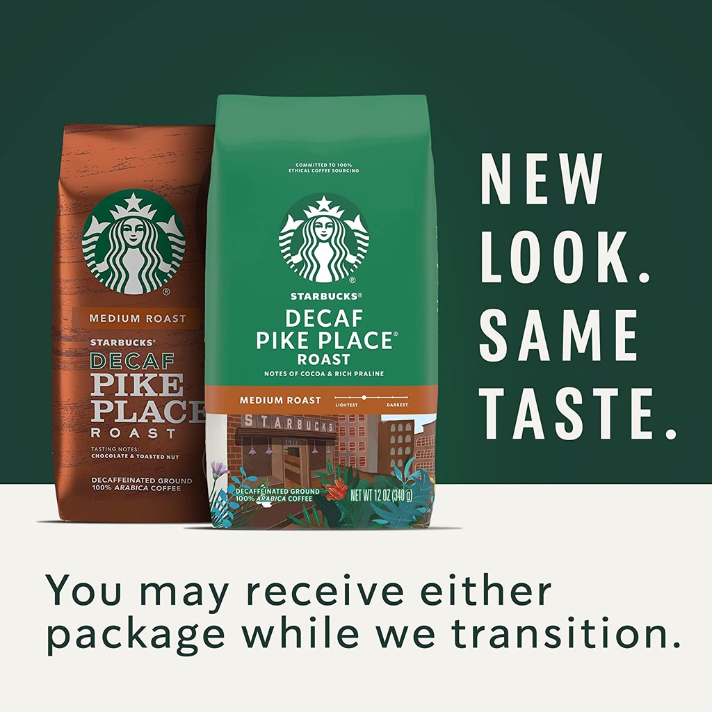 Cà phê Starbucks Decaf rang xay sẵn 100% Arabica Coffee [Hàng Mỹ]