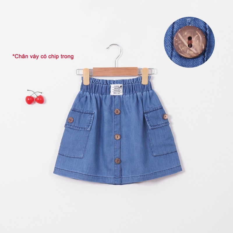 Chân Váy jean xòe siêu xinh siêu sang hot hit cho bé 10-45kg
