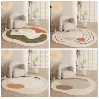 Thảm lông tròn Vải nhung lông cừu thảm trải sàn 80X80 120X120 Thiết Kế Đơn Giản thảm lau chân thảm lông trải sàn phòng ngủ thảm tròn