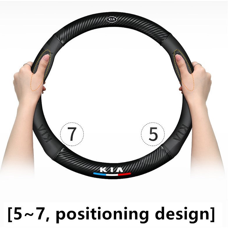 Vỏ Bọc Vô Lăng In Logo 3D Cho Xe Hơi KIA EV6 GT Carnival Picanto Rio K5 K3 Cerato Sorento Sportage