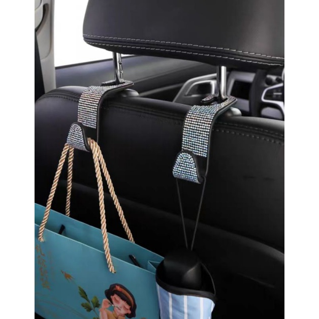 Móc Treo Đồ Sau Ghế Xe Hơi Đa Năng Có Đính Đá Sang Trọng Trang Trí Nội Thất Xe Hơi