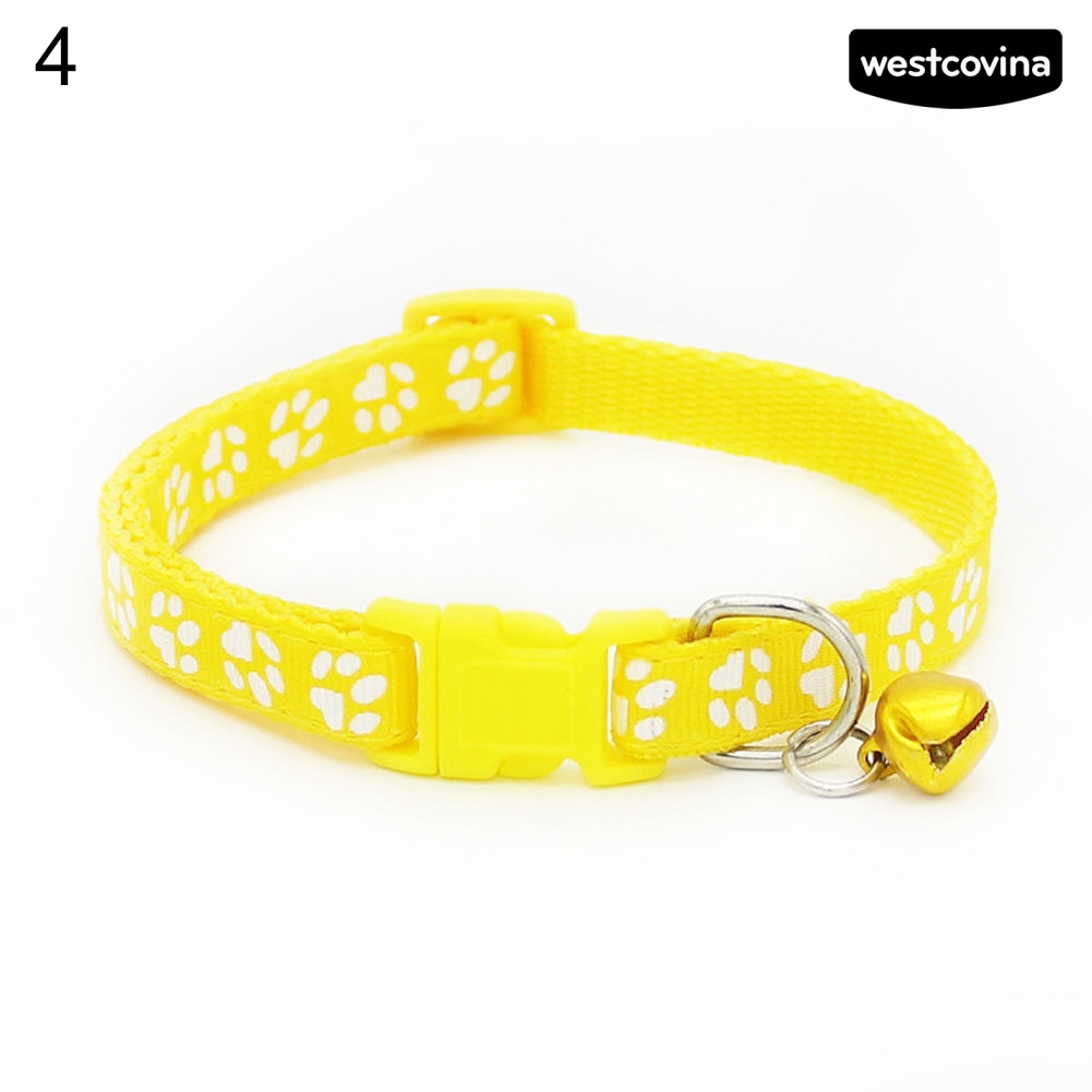 [COD]♘Vòng Cổ Có Khóa Điều Chỉnh Được In Họa Tiết Dấu Chân Chó Mèo Dễ Thương Thời Trang Cho Thú Cưng