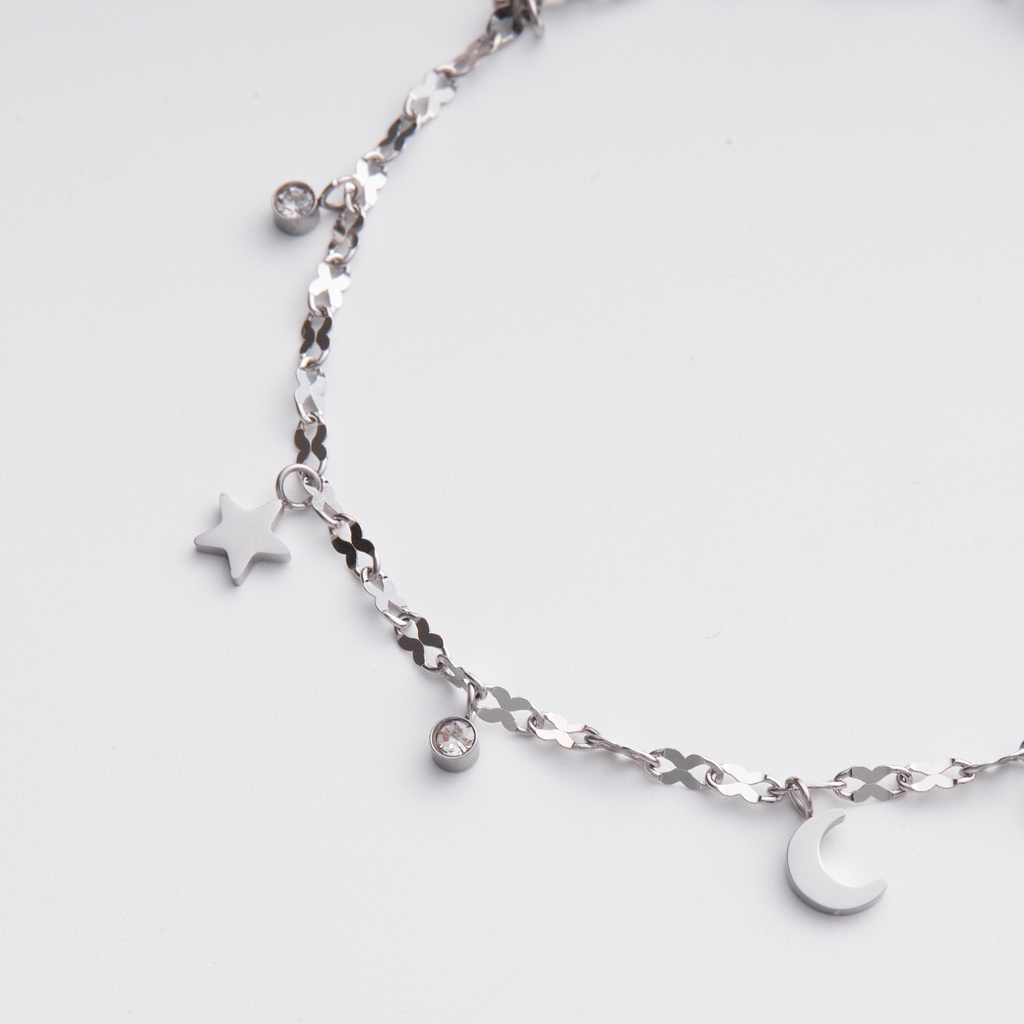 Lắc chân nữ CDE Moon &amp; Star Anklet Silver CDE9004SV