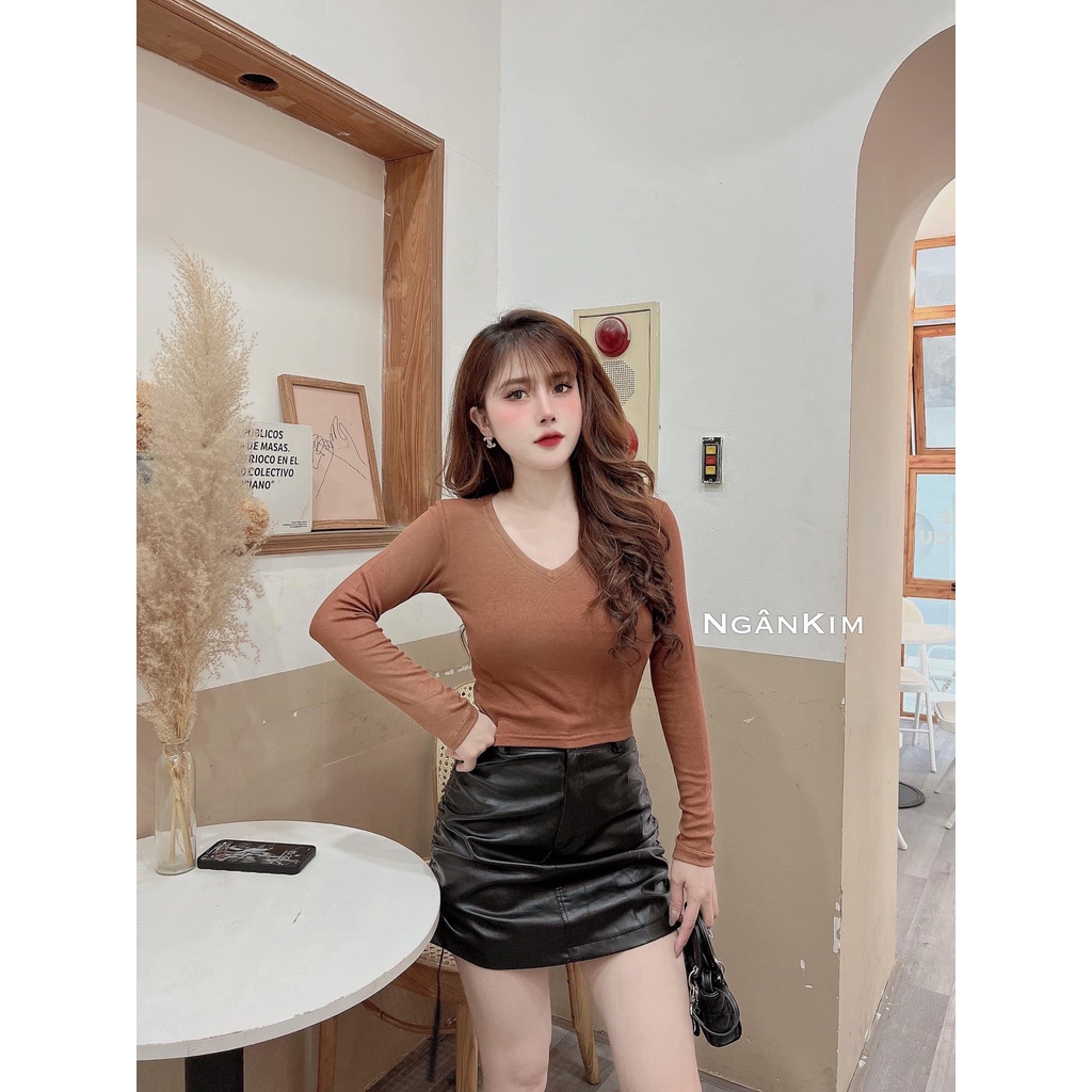 Áo len nữ cổ tym dài tay dáng dài sỏ ngón chất liệu len tăm nhiều màu ( Cổ Tym )