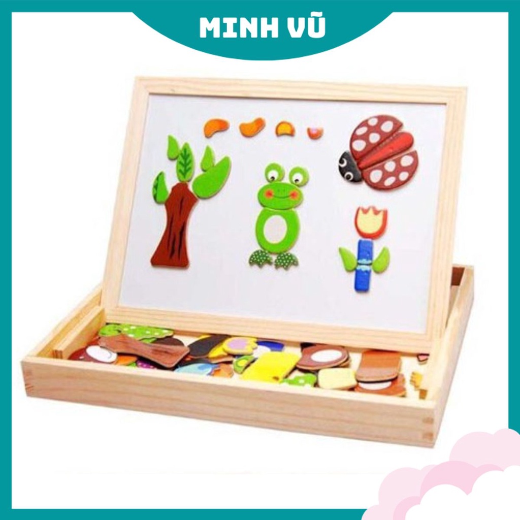 Bộ Ghép Hình Nam Châm Bằng Gỗ Chủ Đề động vật