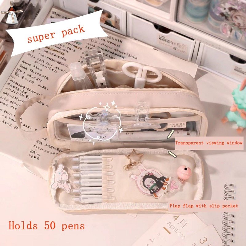 Túi Đựng Bút Chì Sức Chứa Lớn Đơn Giản Phong Cách Nhật Bản
