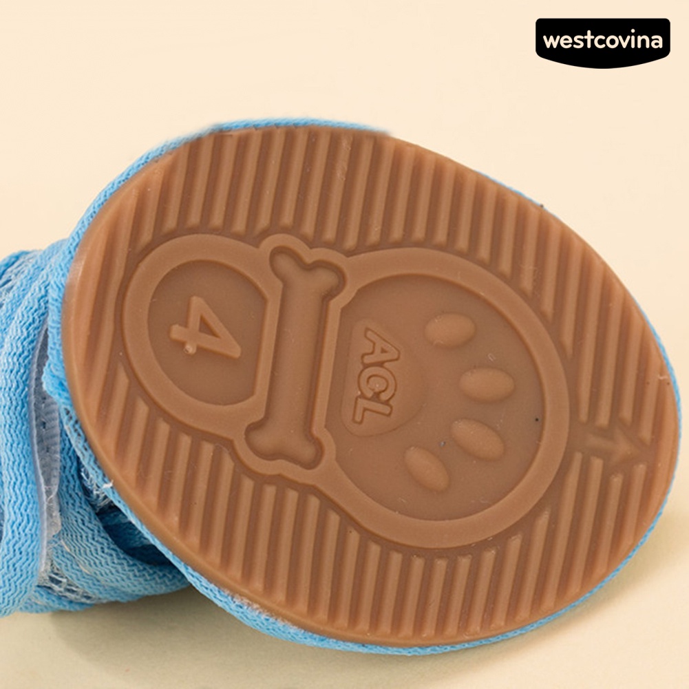 [Hot]♝Set 4 Đôi Xăng đan Đế Cao Su Chống Trượt Màu Sắc Đa Dạng Cho Thú Cưng