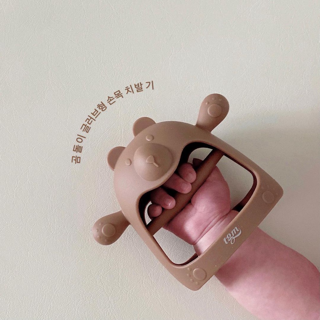 Gặm nướu gấu TGM Teddy glove wrist teether kèm hộp mẫu mới nội địa Hàn Quốc