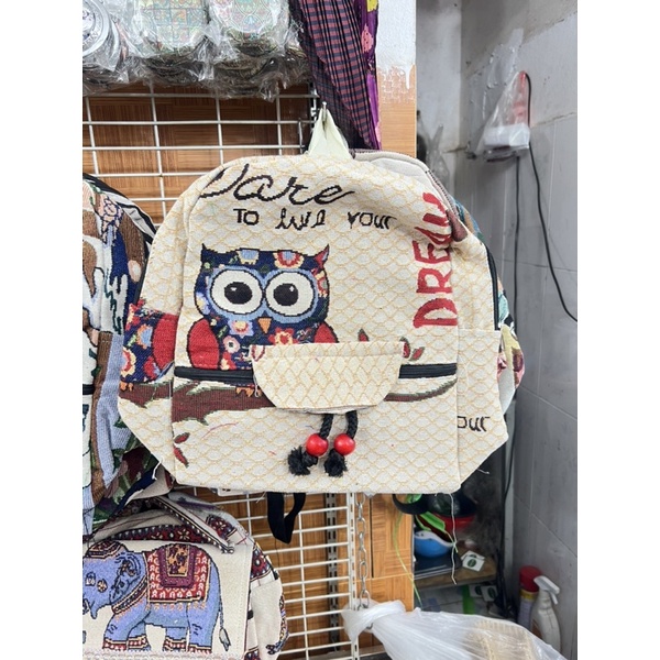 Ba Lô Thổ Cẩm hàng sẵn ship size 30cm x 40cm