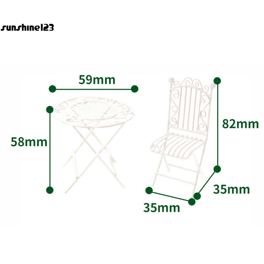 Bộ bàn ghế ngồi + ghế mini cho nhà búp bê 123