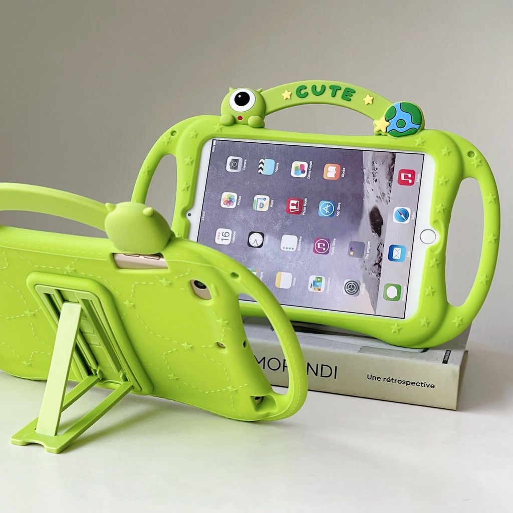 Ốp Máy Tính Bảng Silicon Chống Sốc Có Tay Cầm Dễ Thương Cho iPad 10.2 2021 / 2020 / 2019 Air Mini 1 2 3 4 5 6 Pro 2017 2018