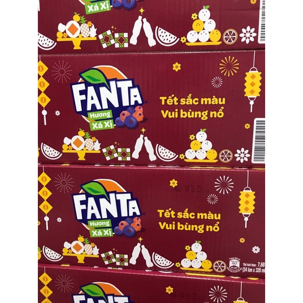 Thùng 24 Lon Nước Ngọt Fanta Hương Xá xị 320ml