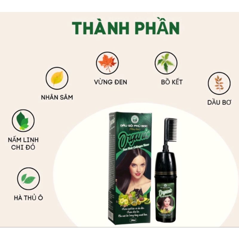 《Date 2025- 200ml》DẦU GỘI PHỦ BẠC ORGANIC COLLAGEN NANO CHÍNH HÃNG,