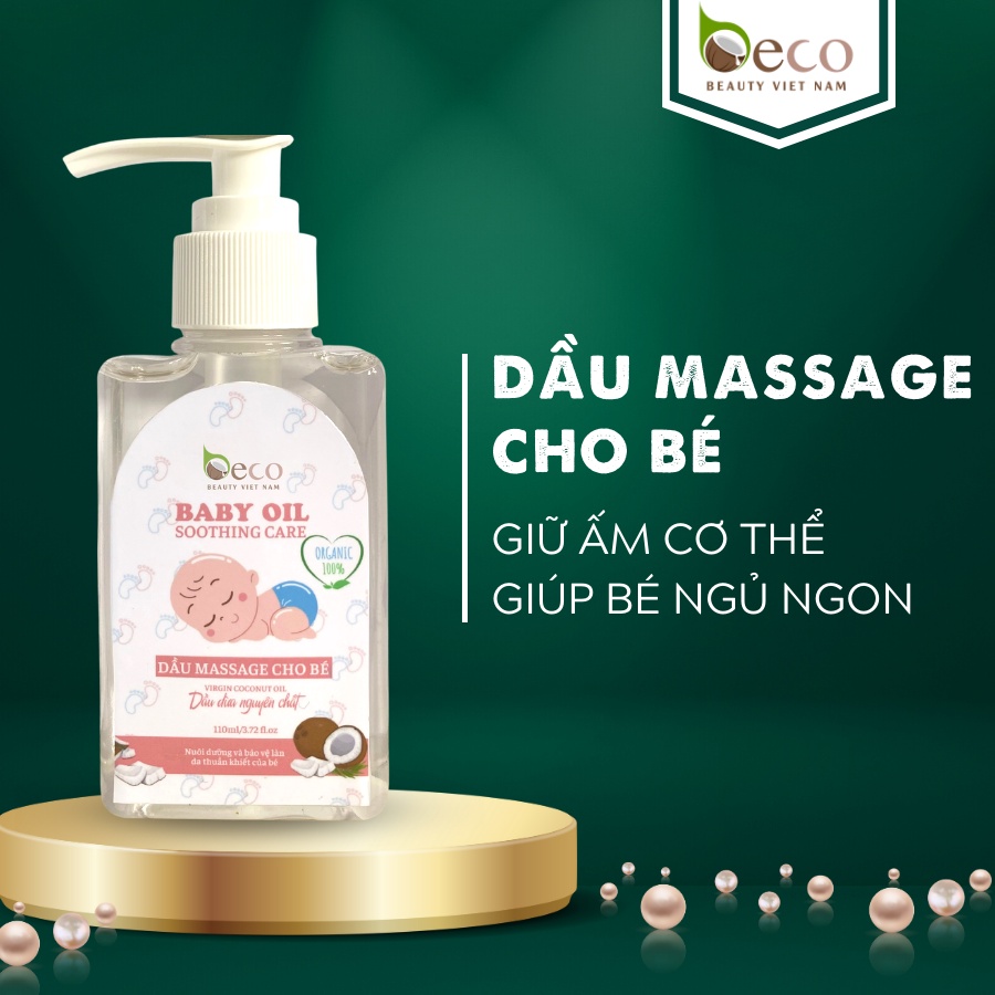 Dầu Massage Cho Bé Baby Oil Soothing Care chiết xuất từ dừa tươi và tinh dầu tràm 110ml