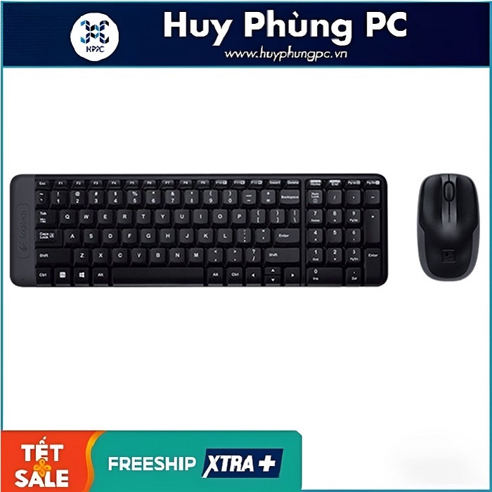Bộ bàn phím chuột không dây Logitech MK220 Wireless (USB/đen)