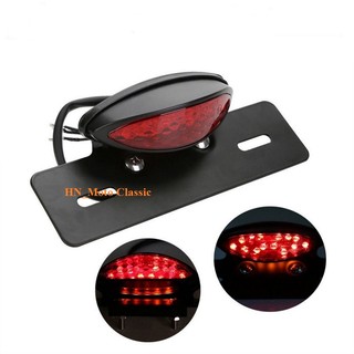 Đèn hậu Led dẹt xe classic có kèm pad biển số bằng sắt sơn tĩnh điện dùng độ Cafe Racer Tracker Win 67 Cub