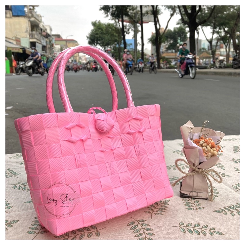 Túi xách đan tay - Size 5 em bé - Làn nhựa