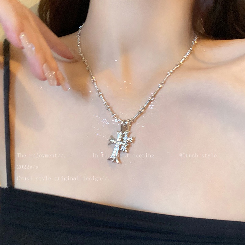 Vòng cổ Thép Titan Mặt Thánh Giá Xinh Xắn Dành Cho Nữ