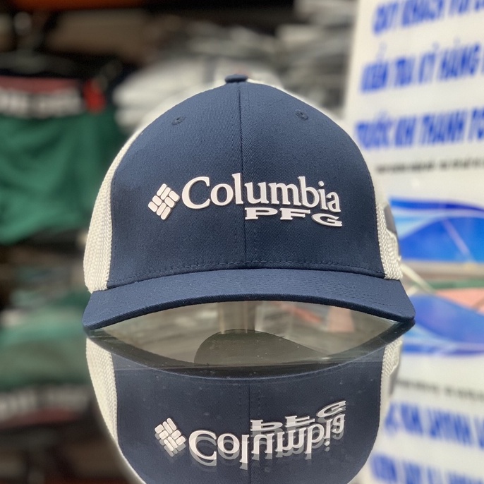 Nón Lưỡi Trai Columbia Phối Lưới Xanh Navy Chữ Trắng Hàng Xuất Xịn Size L-XL (57-59cm)