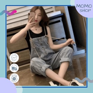 Quần yếm jean nữ phối dây, quần yếm xanh jean nữ thời trang hottrend 2023