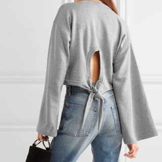 ALEXANDER WANG Tie Back Cropped Sweatshirt $295