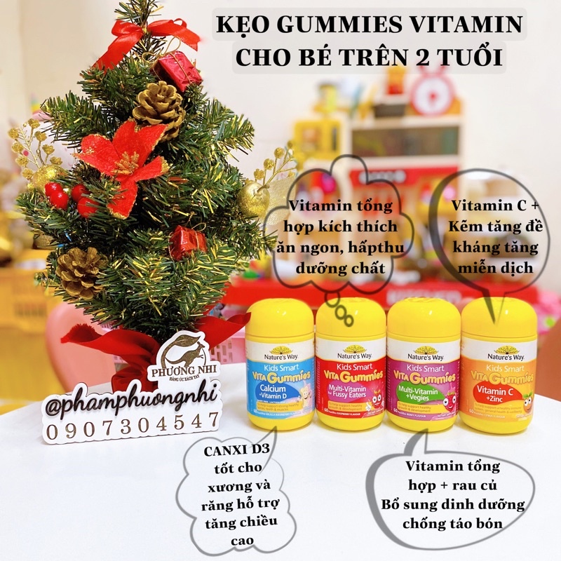 KẸO GUMMIES NATURE'S WAY MULTI VITAMIN FOR FUSSY EATERS KÍCH THÍCH TRẺ ĂN NGON MIỆNG