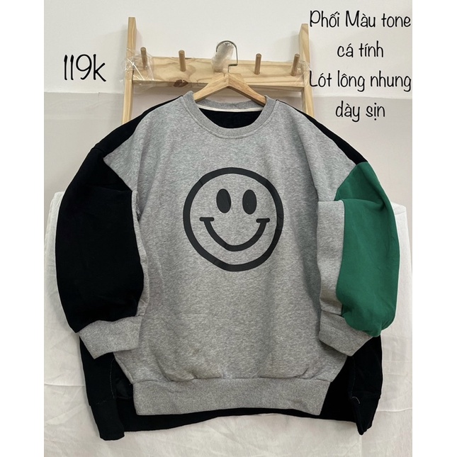 Topic sweater Tinh Nghịch / Sweater 2hand -Nỉ siêu phẩm - sweater 2hand lót nhung