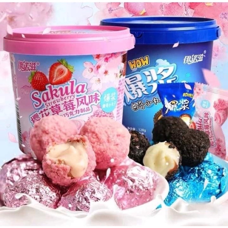 Bánh SOCOLA nhân sữa 3 vị Truffle Melisu Snack Cookies Xô 128G