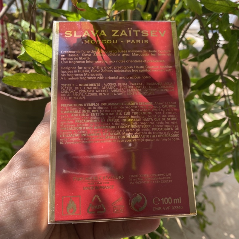 🌷  Nước hoa nữ Maroussia Slavia Zaitsev  EDT Vaporisateur Spray 100ml hương ấm áp thơm lâu