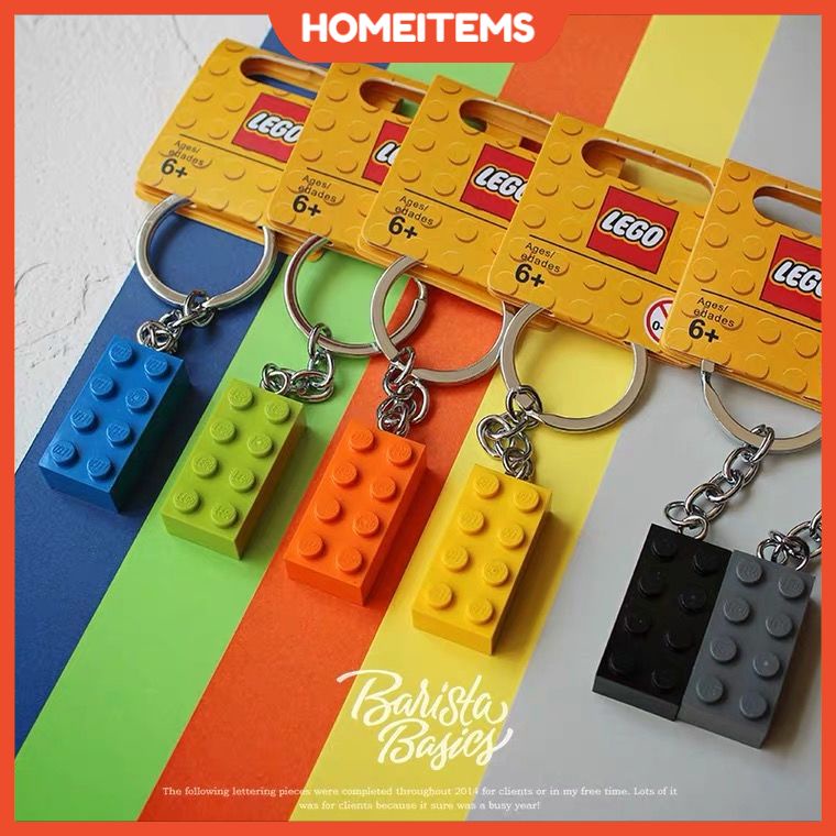 🔥Creative Lego building blocks DIY assembled key chain schoolbag pendant lovely male and female lovers brick birthday holiday gift