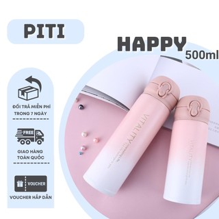 Bình giữ nhiệt PITI inox 304 cao cấp bình nước giữ nhiệt 500ml cách nhiệt 2 lớp hiệu quả phong cách