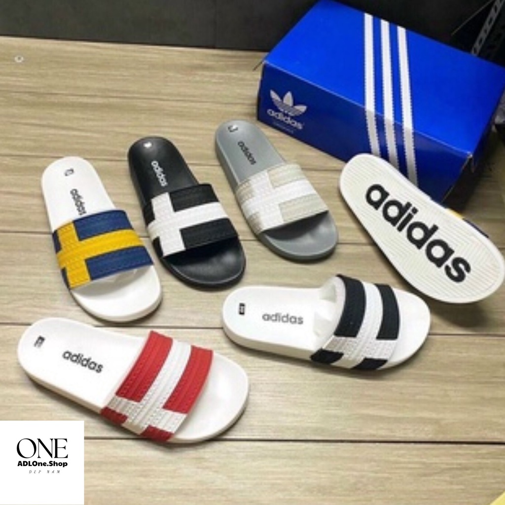 Dép nam nữ quai ngang adidas chữ thập bên đẹp phong cách thờ thượng Adloneshop